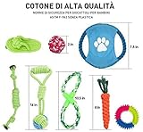 Hundespielzeug für Welpen, 8 Packungen, Hundespielzeug, Seil, Ball, Frisbee, langlebig, für kleine bis mittelgroße Hunde, interaktive Spiele (Green8) - 6
