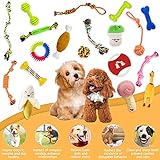 Hundespielzeug,MAISITOO 19 Pcs Seil Ball Hunde robuste Zähne Kauen langlebig Spielzeug Zahntraining Set Für Kleine große mittelgroßen Hund Interaktives Spielset Unzerstoerbar BaumwollknotenTau Tier - 3