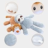 Amazon Basics Quietschendes Hundespielzeug aus Plüsch, Löwe und Faultier, 2er Pack - 3
