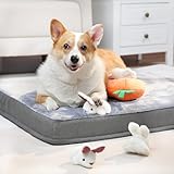 Amazon Basics Quietschendes Hundespielzeug aus Plüsch zum Verstecken Spielen, Hase und Karotte, 4er Pack - 9