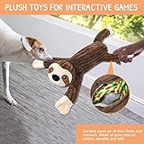 Hundespielzeug Hunde Spielzeug, Tauziehen Plüsch quietschendes mit Crinkle-Papier und Hundeseil, Robust Hundekauspielzeug für Welpen, kleine, mittlere, große Hunde (Faultiere) - 5