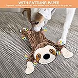 Hundespielzeug Hunde Spielzeug, Tauziehen Plüsch quietschendes mit Crinkle-Papier und Hundeseil, Robust Hundekauspielzeug für Welpen, kleine, mittlere, große Hunde (Faultiere) - 6