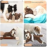 Hundespielzeug Hunde Spielzeug, Tauziehen Plüsch quietschendes mit Crinkle-Papier und Hundeseil, Robust Hundekauspielzeug für Welpen, kleine, mittlere, große Hunde (Faultiere) - 7