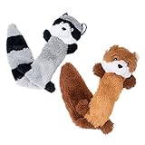 JOYELF Plüsch Quietschendes Hundespielzeug, Kuscheltiere für Hund, Fuchs und Waschbär mit Crinkle Paper - 6