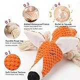 Sedioso Plüsch-Hundespielzeug, interaktiv, gefüllter Fuchs, Hundespielzeug gegen Langeweile, Kauspielzeug, niedliches quietschendes Hundespielzeug für Welpen, kleine, mittelgroße und große Rassen - 2