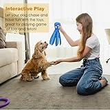 CPYOSN Hunde-Quietschspielzeug Krake, kein stopfendes Crinkle-Plüsch-Hundespielzeug für das von Welpen, langlebiges interaktives Hundekauspielzeug für das Kleiner und mittlerer Hunde (Blau+Orange) - 5