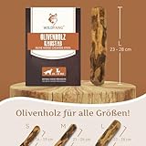 Wildfang® Olivenholz Kauholz für Hunde | Holzknochen Olivenholz | natürliches Kauspielzeug aus Olivenholz für Hunde | Zahnpflege | langlebiges Spielzeug für Hunde – L (221-450g) für Hunde ab 25 kg - 3