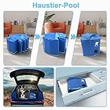 Fwiull Hundepool für Große & Kleine Hunde, Faltbarer Hunde Planschbecken 120 * 30CM Hundebadewanne Stabiler Swimmingpool Haustier Kind Schwimmbecken rutschfest Tragbar Blau - 5