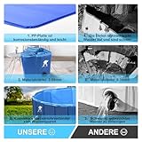Fwiull Hundepool für Große & Kleine Hunde, Faltbarer Hunde Planschbecken 120 * 30CM Hundebadewanne Stabiler Swimmingpool Haustier Kind Schwimmbecken rutschfest Tragbar Blau - 6