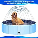 Larother Hundepool mit Sprinkler 120×30, Hundedusche, Hundebadewanne, Planschbecken für Hunde Kinder - 2