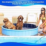 Larother Hundepool mit Sprinkler 120×30, Hundedusche, Hundebadewanne, Planschbecken für Hunde Kinder - 4