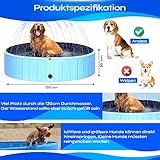 Larother Hundepool mit Sprinkler 120×30, Hundedusche, Hundebadewanne, Planschbecken für Hunde Kinder - 5