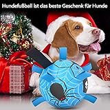 X XBEN Hundespielzeug Ball, 20cm Dauerhaft Hundespielzeug für kleine mittlere große Hunde, Interaktives Hundefußball mit Seil und Aufblasgerät, Hundeball für Outdoor,Indoor,Rasen,Schwimmen - 9